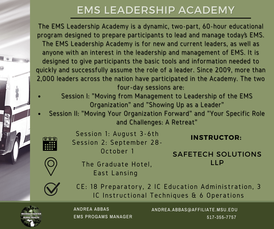 2023 EMS Leadership Academy Flyer